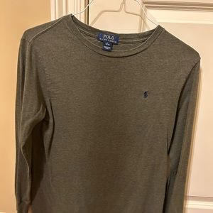 Boys Large (14-16) olive green long sleeve Polo Ralph Lauren T-shirt; like new
